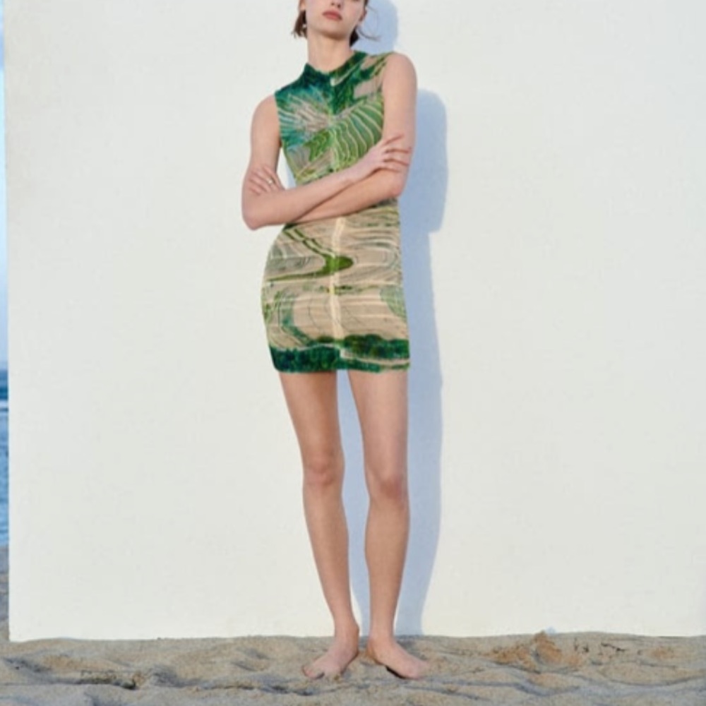Zara printed tulle dress WORN ONCE